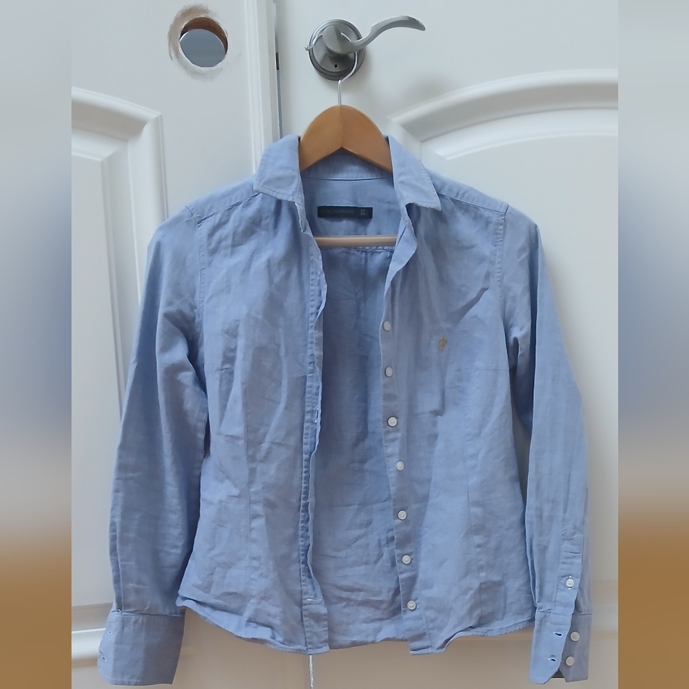 Light Blue Button-Up Shirt, Pure Cotton
